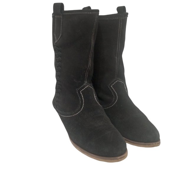 Sporto Bridget Black Suede Cowboy Boots Size 7.5 - Picture 12 of 14